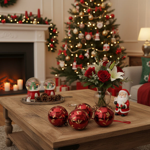 6PCS Set Christmas Glass Ball Ornaments Hanging Decorations For Holiday Tree Parties Ornaments FBA Shipment