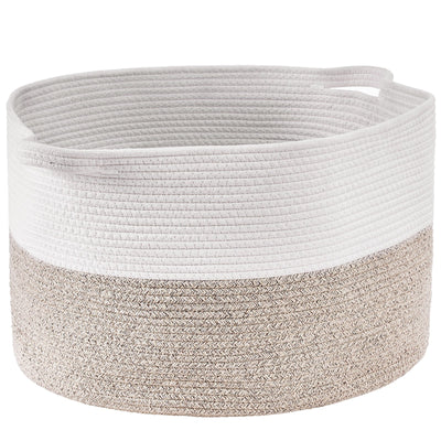 VEVOR Cotton Rope Storage Basket 87L Woven Blanket Basket 22 X 22 X 14 In