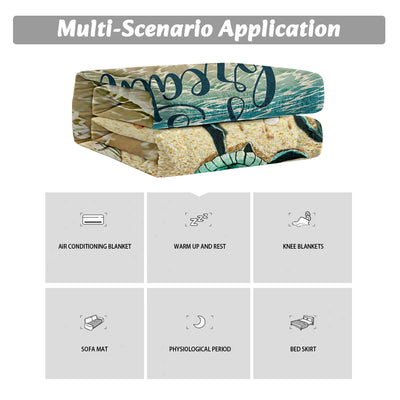 Tropical Baby Sea Turtle Flannel Fleece Blanket 3D Ocean Waves Flannel Soft Plush Throw Blanket Cozy Blankets For Bed Chair Car Sofa Couch Bedroom 75x100cm 130x150cm