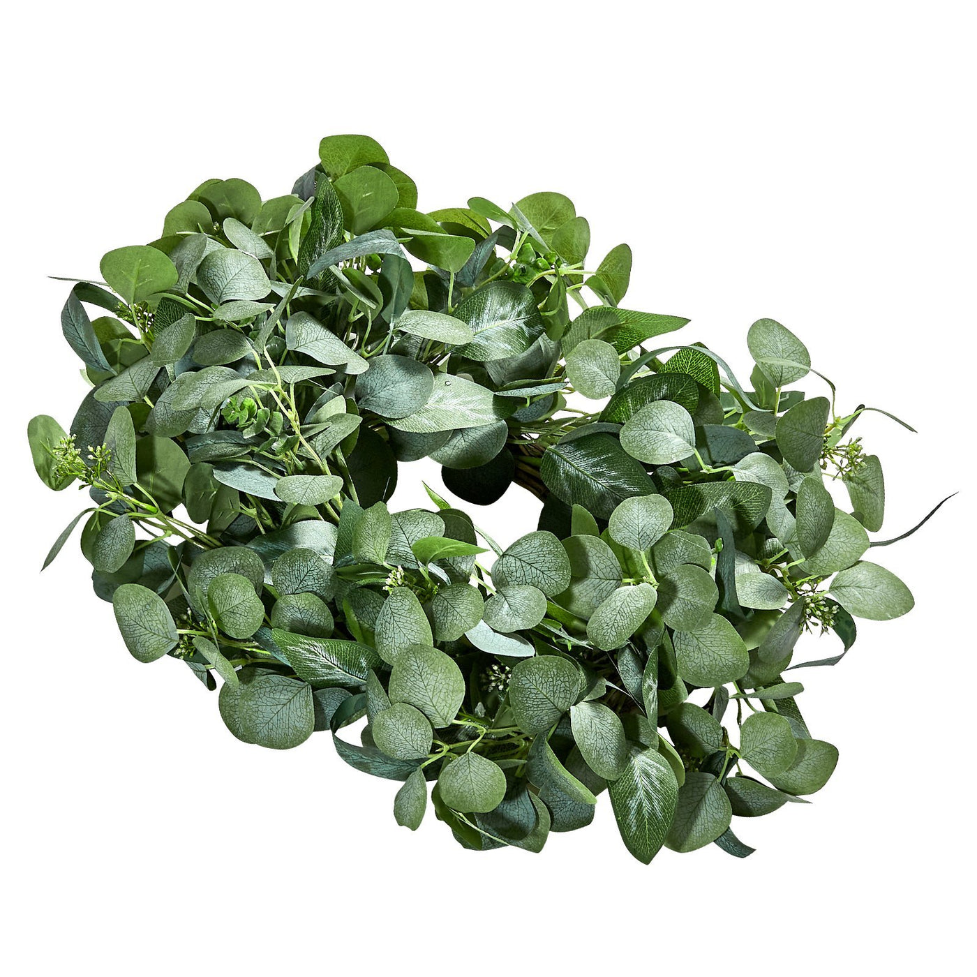 Artificial Decorative Wreath 26 In Green Eucalyptus Leaves Year Round Wreath