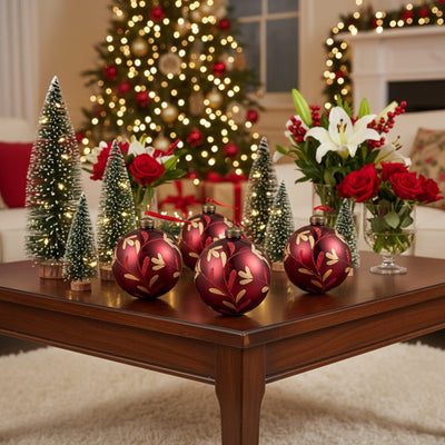 6PCS Set Christmas Glass Ball Ornaments Hanging Decorations For Holiday Tree Parties Ornaments FBA Shipment