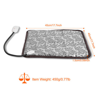 Pet Heating Pad, Waterproof Adjustable Warm Blanket, With Anti Bite Steel Rope Box