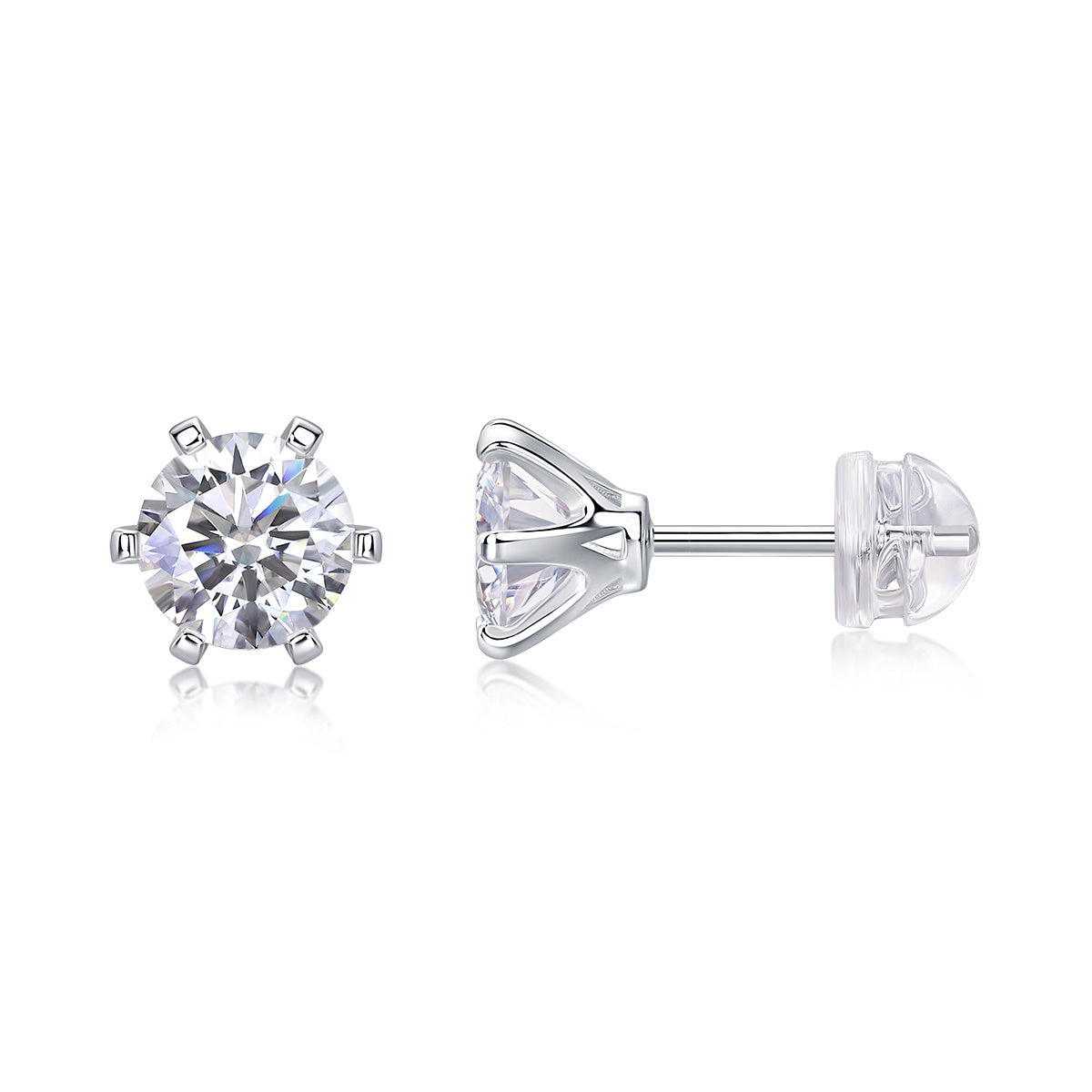 Quiet Luxury Fashion Diamond Earrings Stud Set With Mosan Diamond Silver Ornaments