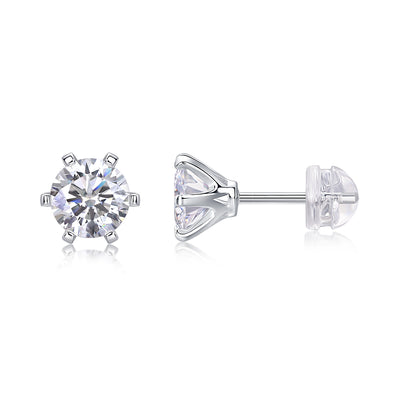 Quiet Luxury Fashion Diamond Earrings Stud Set With Mosan Diamond Silver Ornaments
