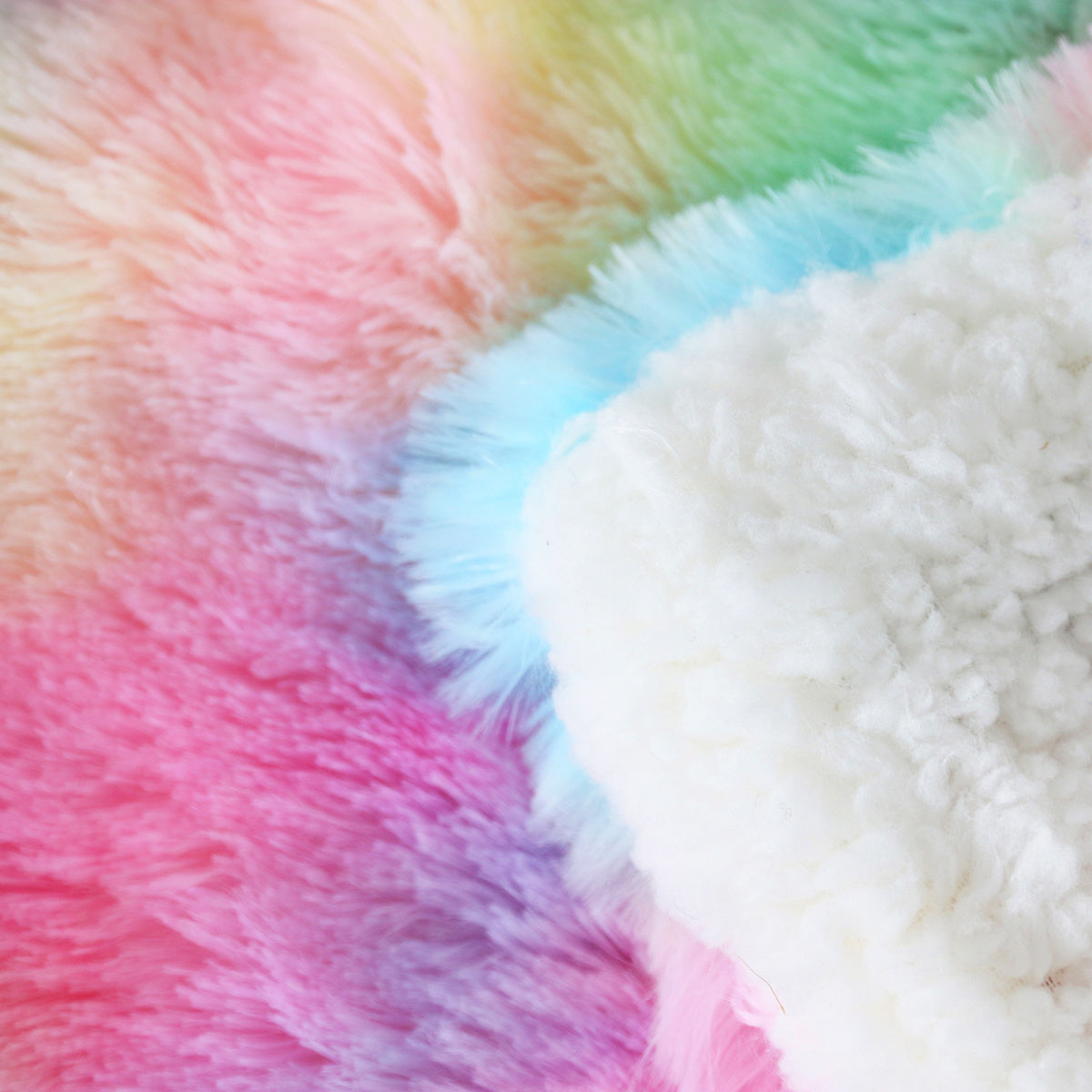 1 Piece Shaggy Blanket Plush Faux Fur Blanket For Bed Sofa Ultra Soft Luxury Sherpa Blanket Rainbow Colorful  Blanke