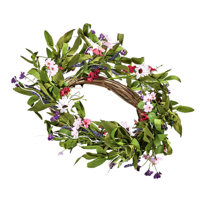 Artificial Decorative Wreath 22 In With Daisies Year Round Wreath
