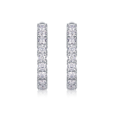 Modern Guide Luxury Fashion Diamond Earrings Stud Set With Mosan Diamond Silver Ornaments