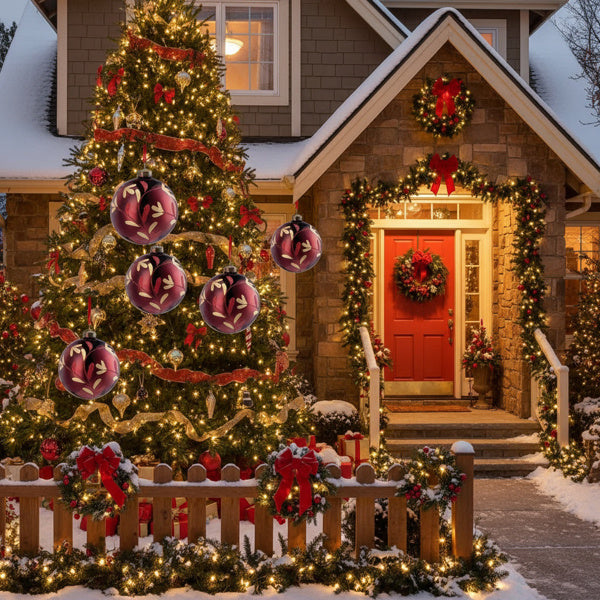 6PCS Set Christmas Glass Ball Ornaments Hanging Decorations For Holiday Tree Parties Ornaments FBA Shipment