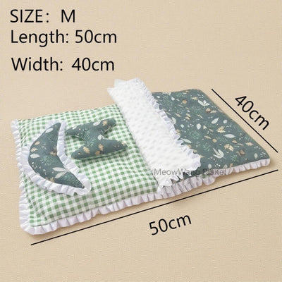 Pet Bedding Set Handmade Premium Quality Cozy 4 Piece Warm Pet Bed Set Ultra Soft Blanket Plush Cushion Non Slip Mat Lightweight Quilt For Cats Small Dogs Cat Lounger Cat Bed Cat Couch Cat Blanket Dog