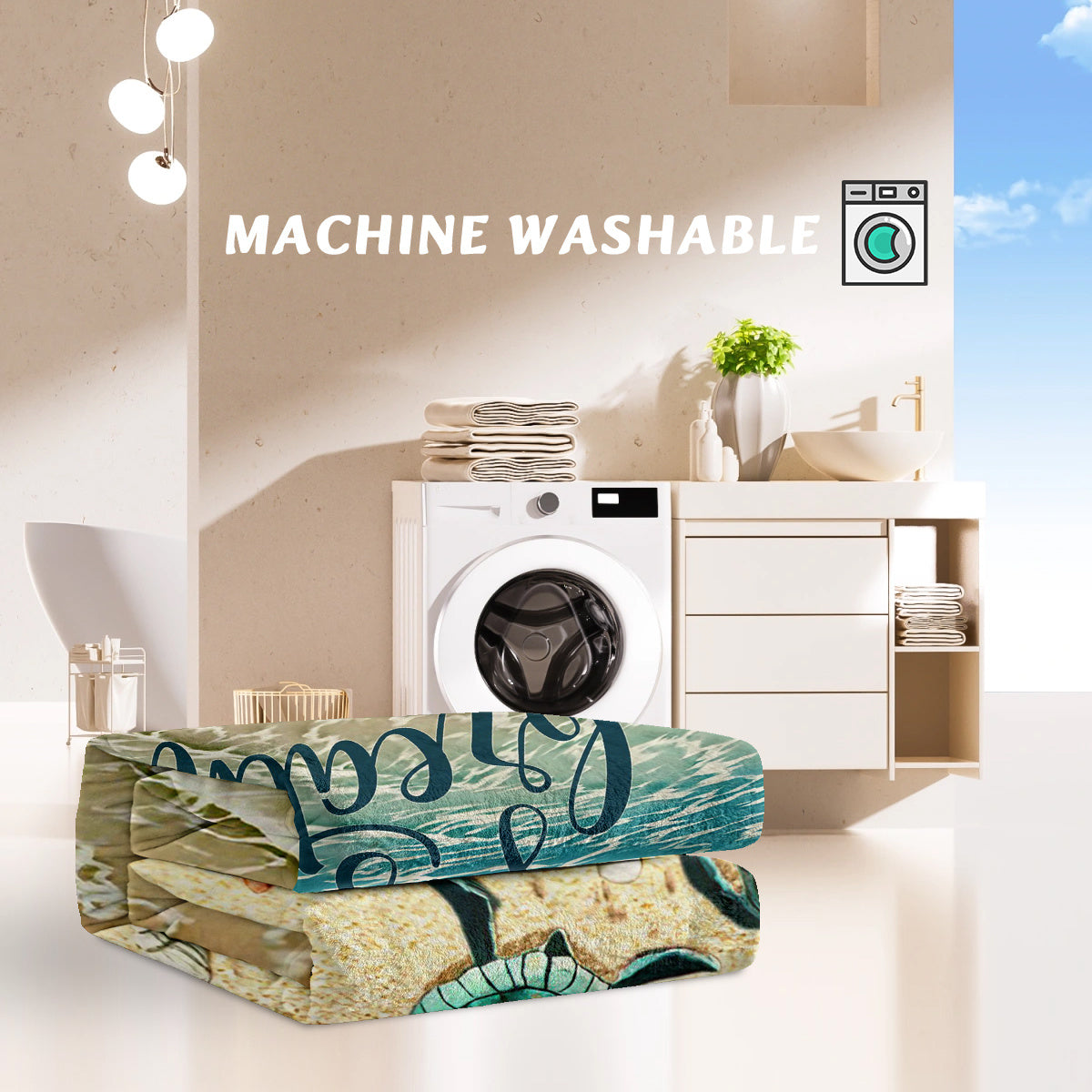 Tropical Baby Sea Turtle Flannel Fleece Blanket 3D Ocean Waves Flannel Soft Plush Throw Blanket Cozy Blankets For Bed Chair Car Sofa Couch Bedroom 75x100cm 130x150cm