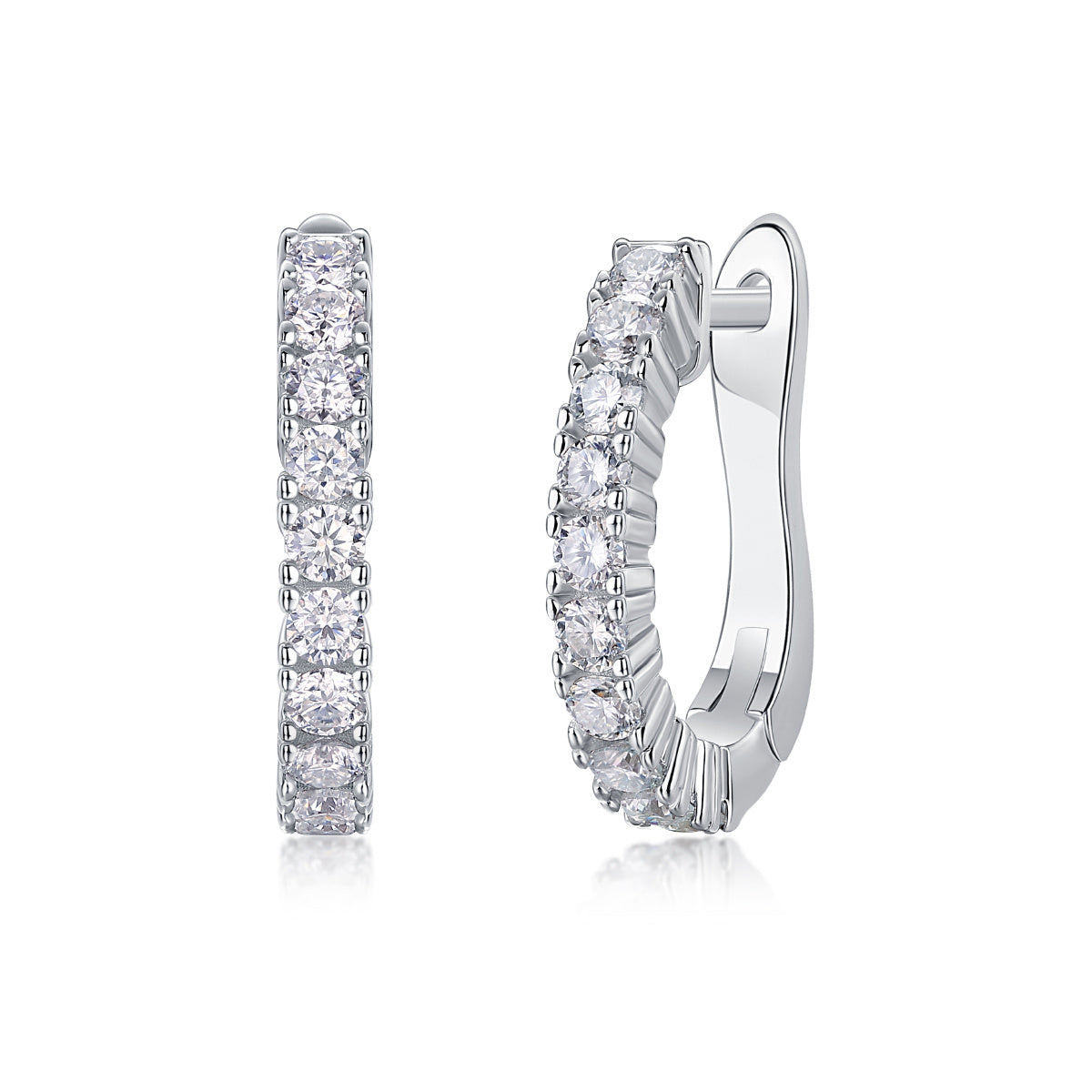 Modern Guide Luxury Fashion Diamond Earrings Stud Set With Mosan Diamond Silver Ornaments