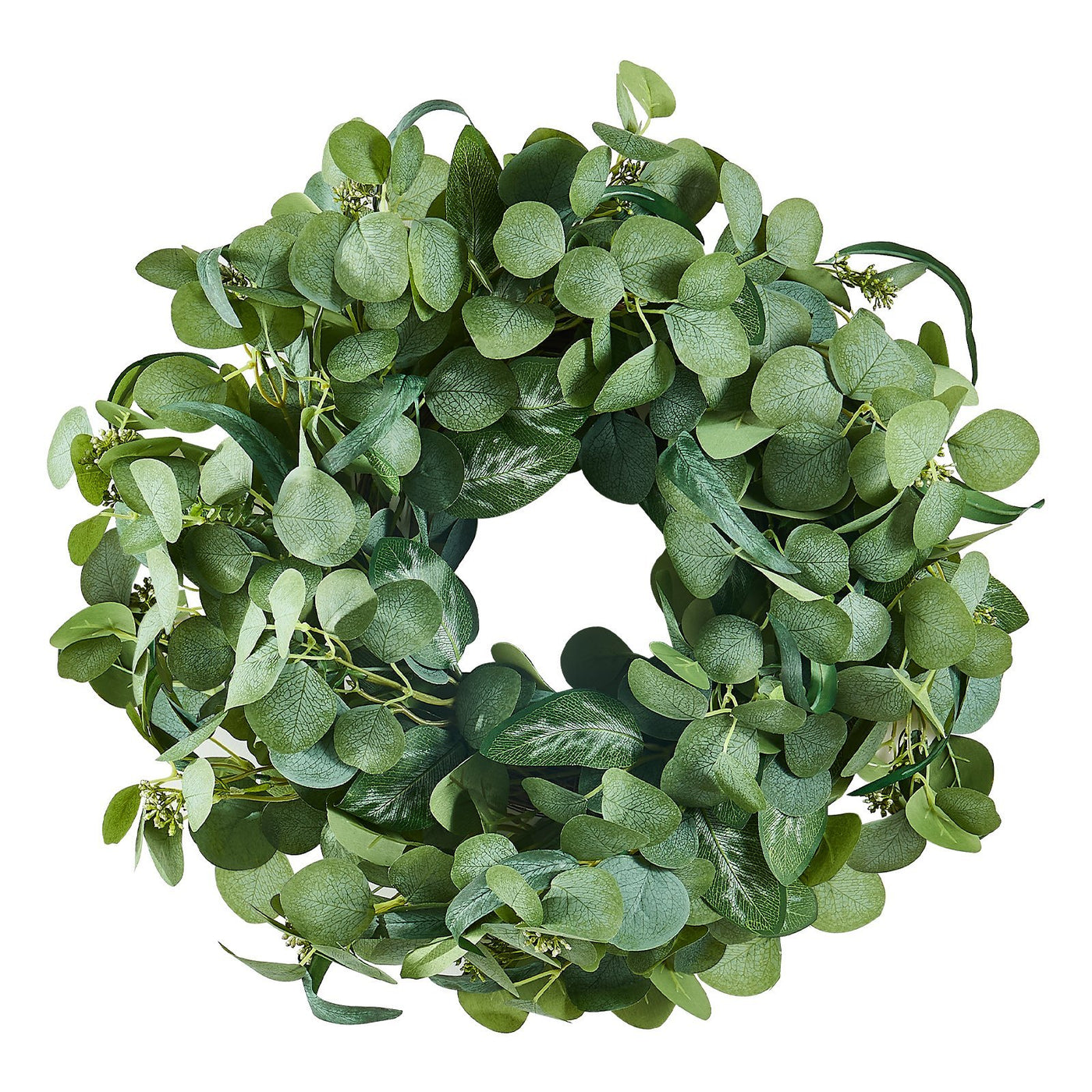 Artificial Decorative Wreath 26 In Green Eucalyptus Leaves Year Round Wreath