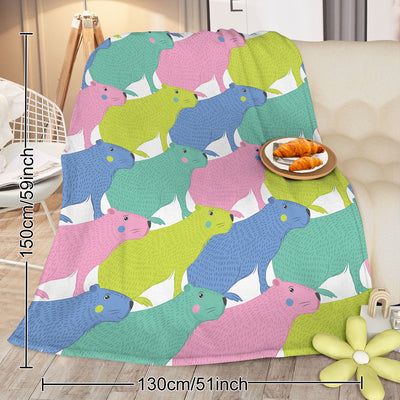 Colorful Capybara Flannel Blankets Capybara Rodent Animal Blankets For Bed Sofa Couch Super Soft Lightweight Animal Blanket 75x100cm 130x150cm