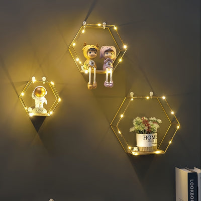 3pcs Modern Wall Hanging Shelves Set, Metal and Wood Floating Shelves for Bathroom, Bedroom, Living Room - Versatile Storage Display, No Golden Pipes