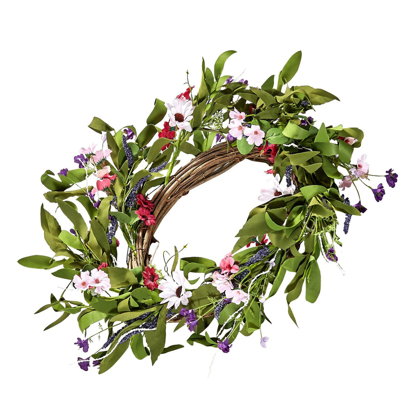 Artificial Decorative Wreath 22 In With Daisies Year Round Wreath
