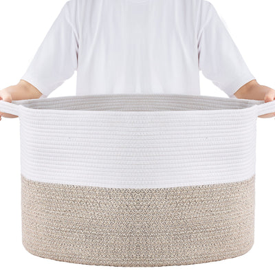 VEVOR Cotton Rope Storage Basket 87L Woven Blanket Basket 22 X 22 X 14 In