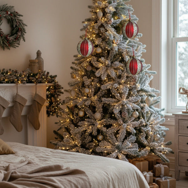 4PCS Set  Christmas Glass Ball Ornaments Holiday Tree Hanging Decorations Party Decor Supplies FBA Shipment