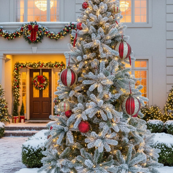 4PCS Set  Christmas Glass Ball Ornaments Holiday Tree Hanging Decorations Party Decor Supplies FBA Shipment