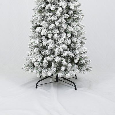 3 Pcs Flocked Artificial Christmas Tree Set With Lights, 4ft 5ft 6ft Christmas Snow Tree Set, Christmas Decor